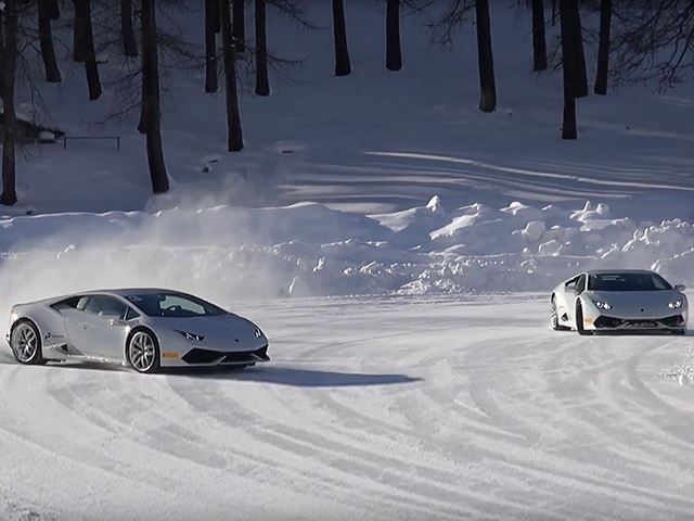 Лучший способ наслаждаться зимой на Lamborghini Huracan